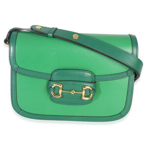 Gucci Emerald Green Azalea Calfskin Horsebit 1955 Shoulder Bag